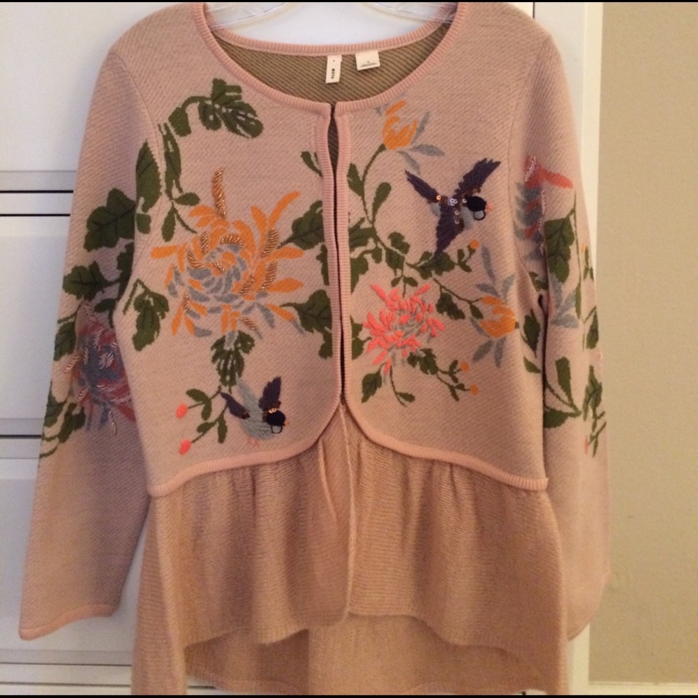 Anthropologie beautiful bird sweater